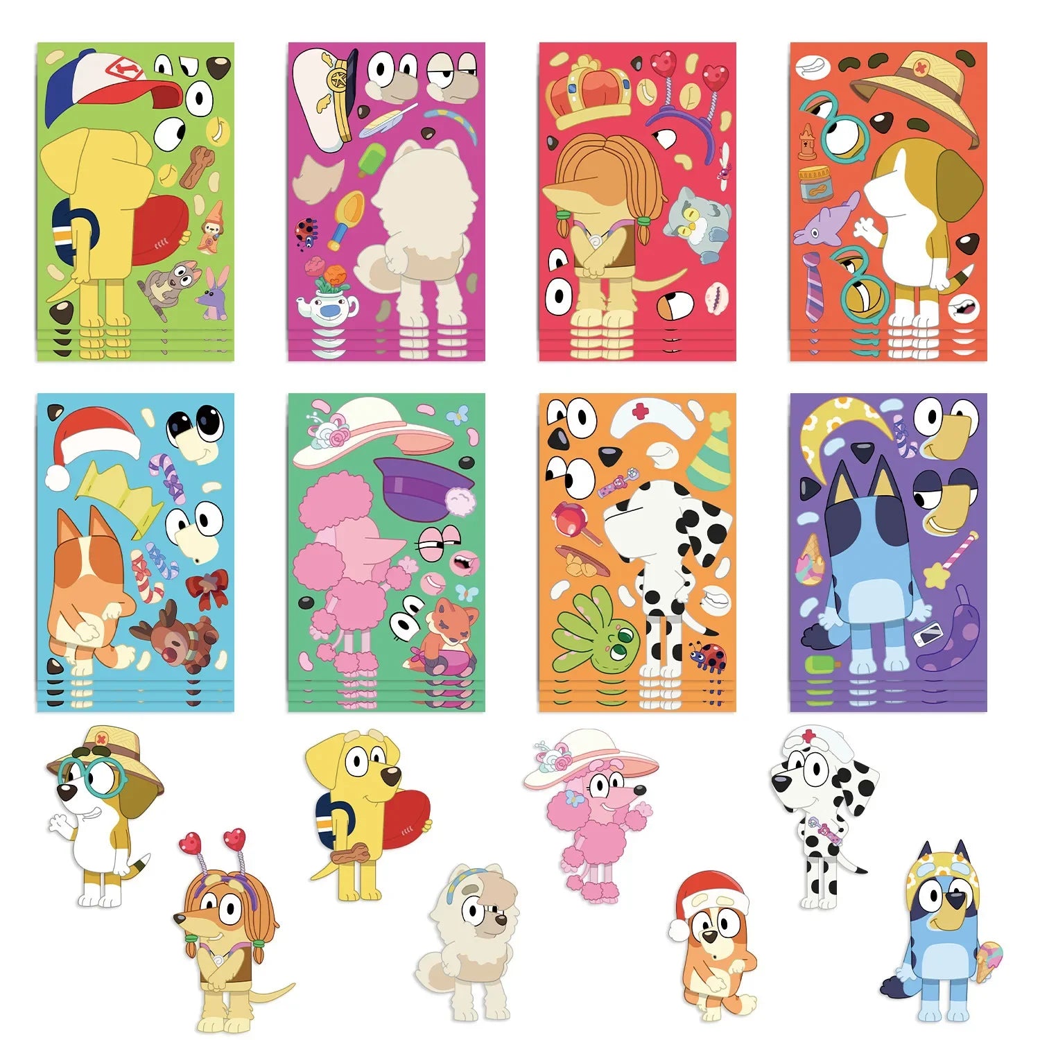 Premium Bluey Sticker Puzzle Pack - Cartoon Decal Set for Kids, Ages 6+
