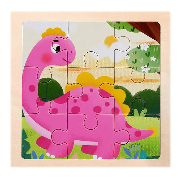 Wooden Dinosaur & Vehicle 3D Puzzle Set for Kids