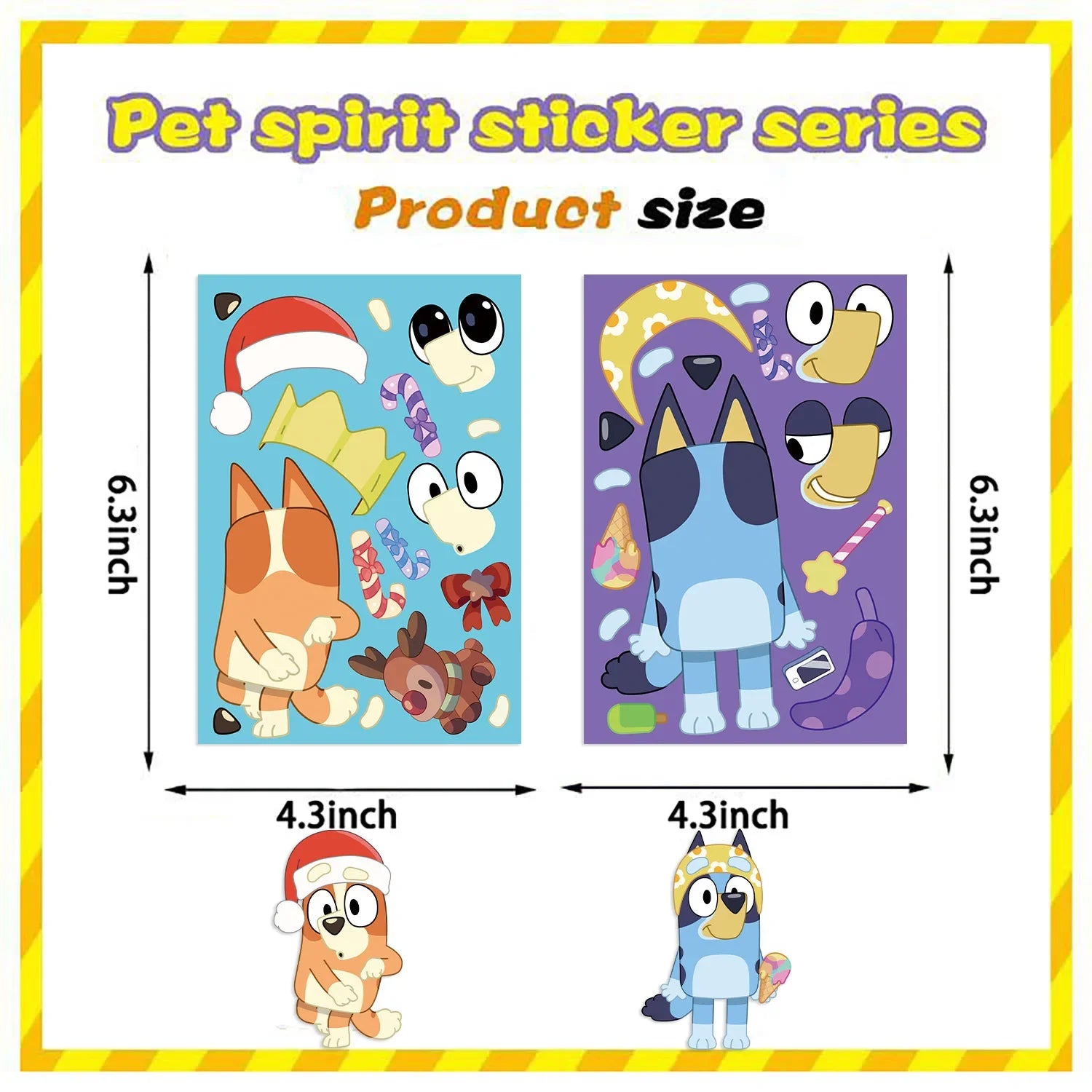 Premium Bluey Sticker Puzzle Pack - Cartoon Decal Set for Kids, Ages 6+