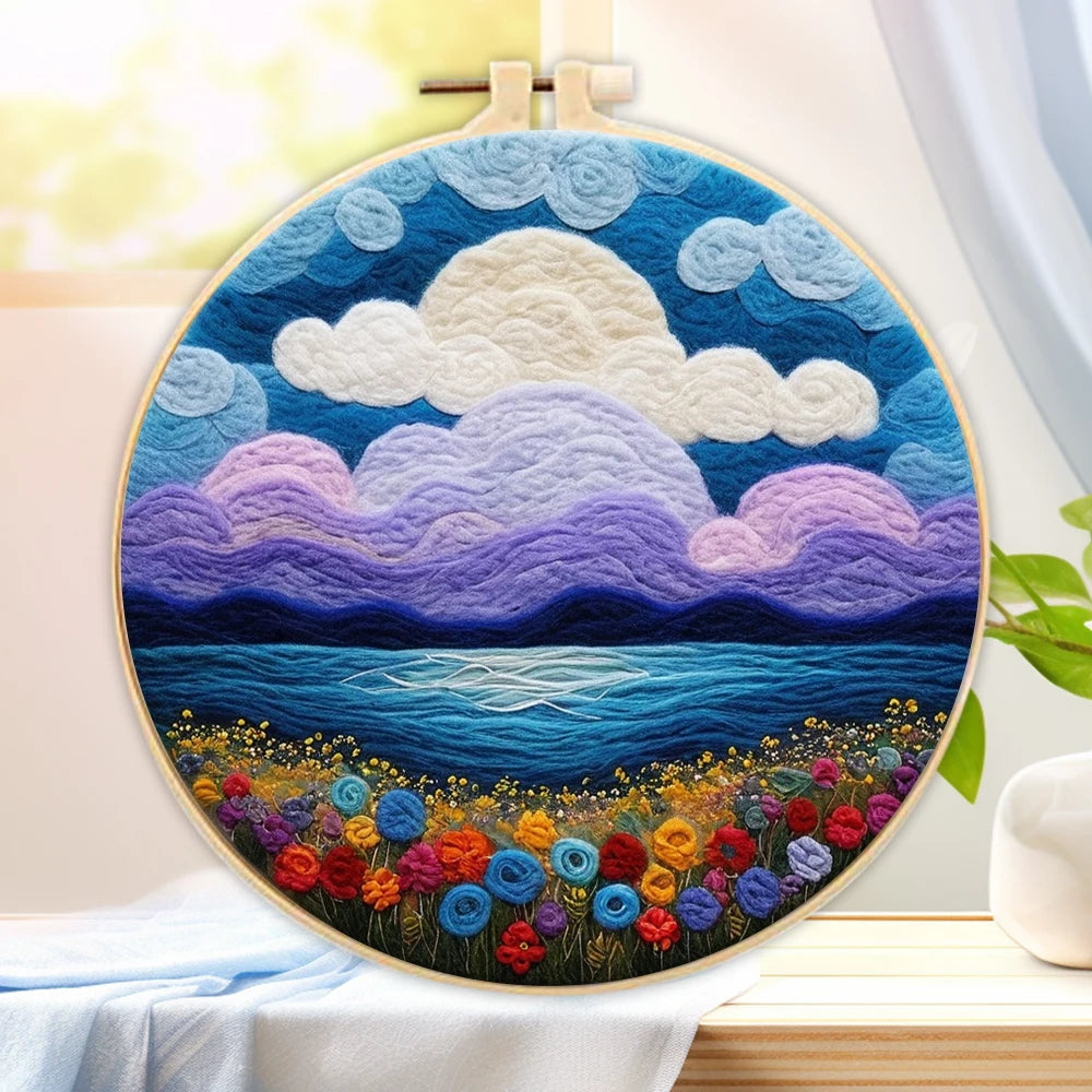 Wool Felting Painting Kit (Scenery, 20x20cm)