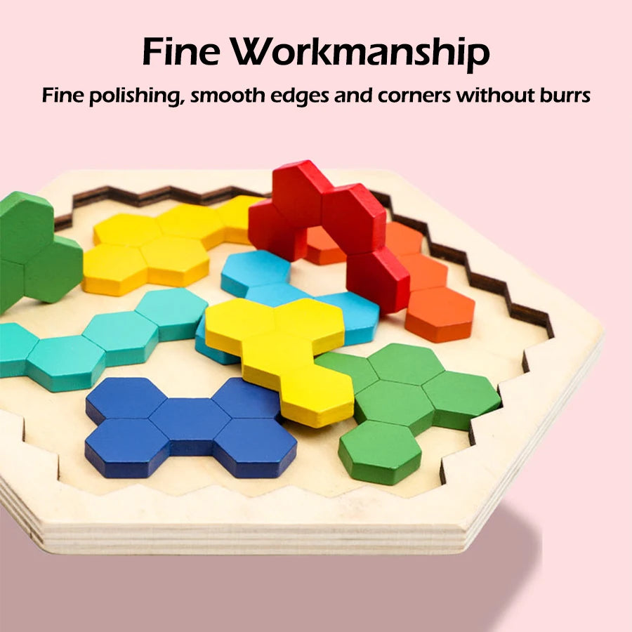 Premium 1pcs Wooden Puzzles Educational Toys For Children Kids Preschool Tangram
