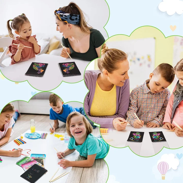 Premium Montessori Scratch Painting Note Scratch Art Paper - Ages 3+