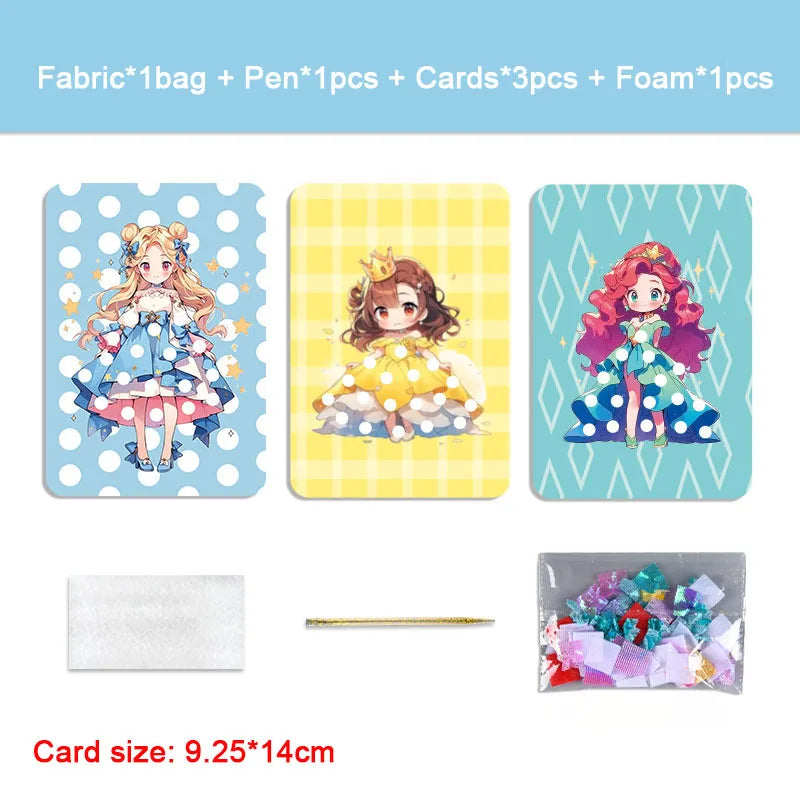 Premium Princess Poke Art Puzzle Board Set - DIY Craft Kit with Pens, Ages 3+