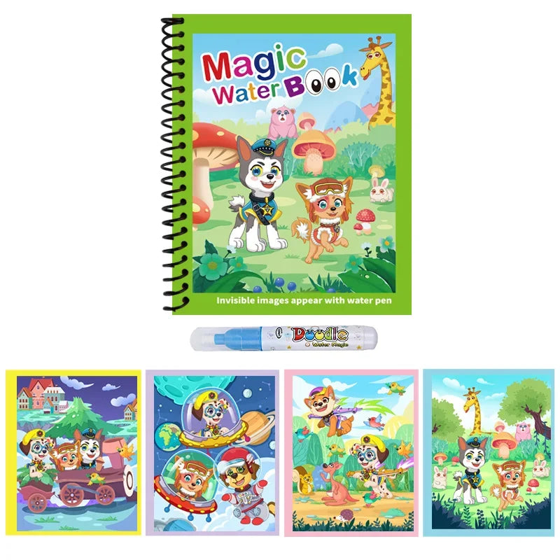 Premium Water Reveal Drawing Book for Kids - Sensory Coloring, Ocean & Dino
