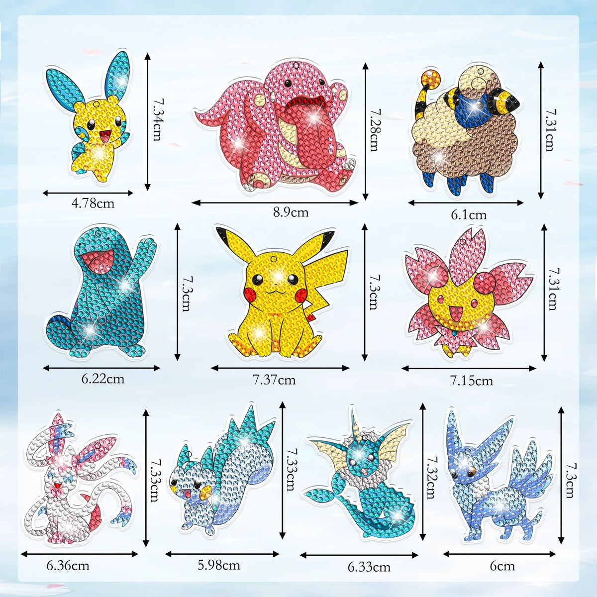 Premium Pikachu 5D Diamond Painting Keychain Kit - DIY Craft Pendant, Ages 6+