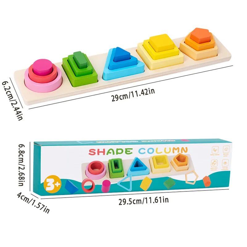 Geometric Shape Cognition Puzzle Board (Wooden Montessori)