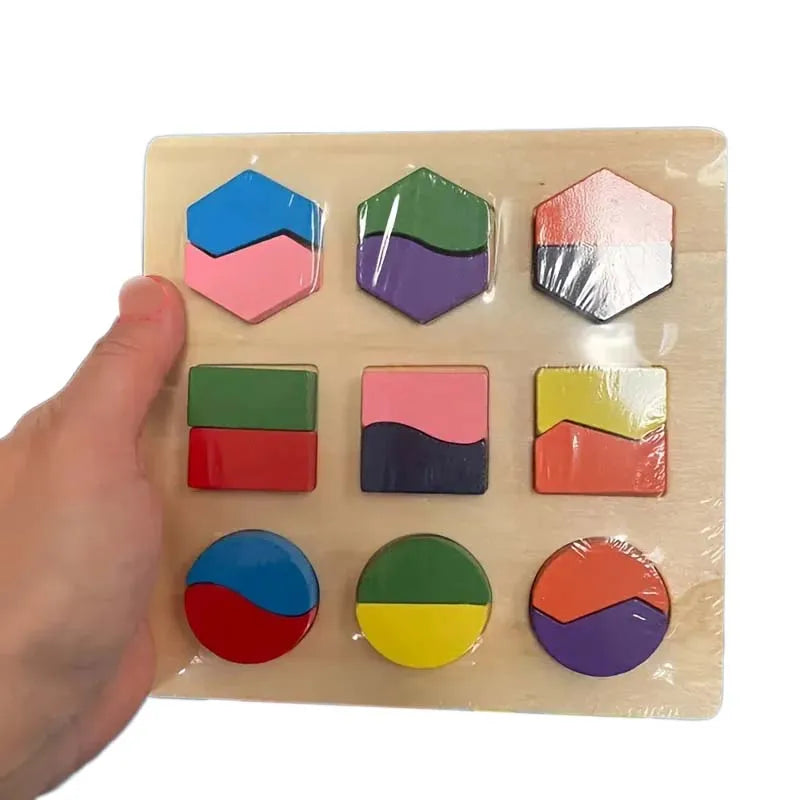 Wooden Montessori Shape Matching Puzzle Board for Kids