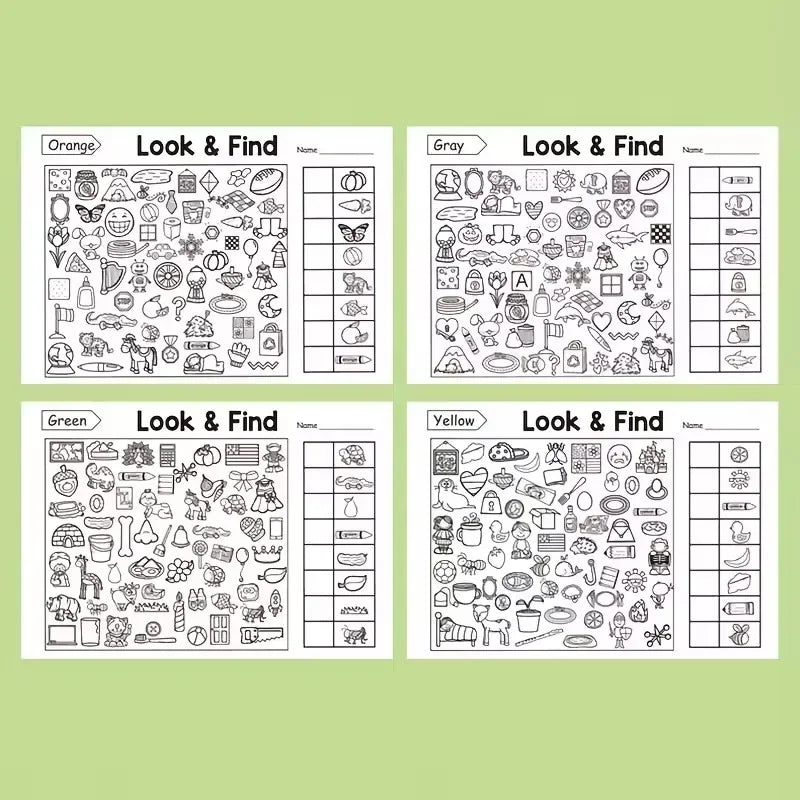 Kids Finding Item Fun Coloring Book Drawing Picture Book Interactive Game Focus
