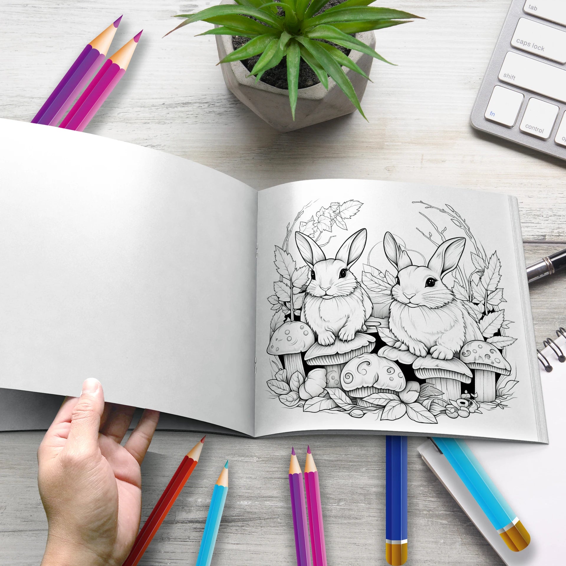 Premium Mushroom World Coloring Book (20 Pages) for Kids & Adults