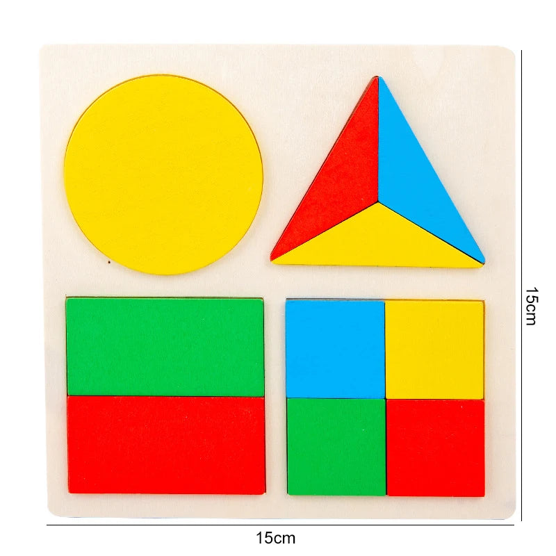 Wooden Montessori Shape Matching Puzzle Board for Kids
