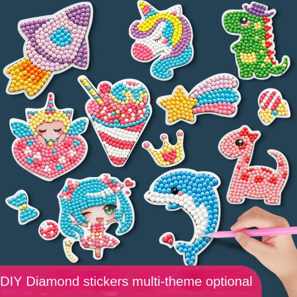 Premium Child Diamond DIY Painting Sticker Set Toys Colorful Cartoon Sticker Han
