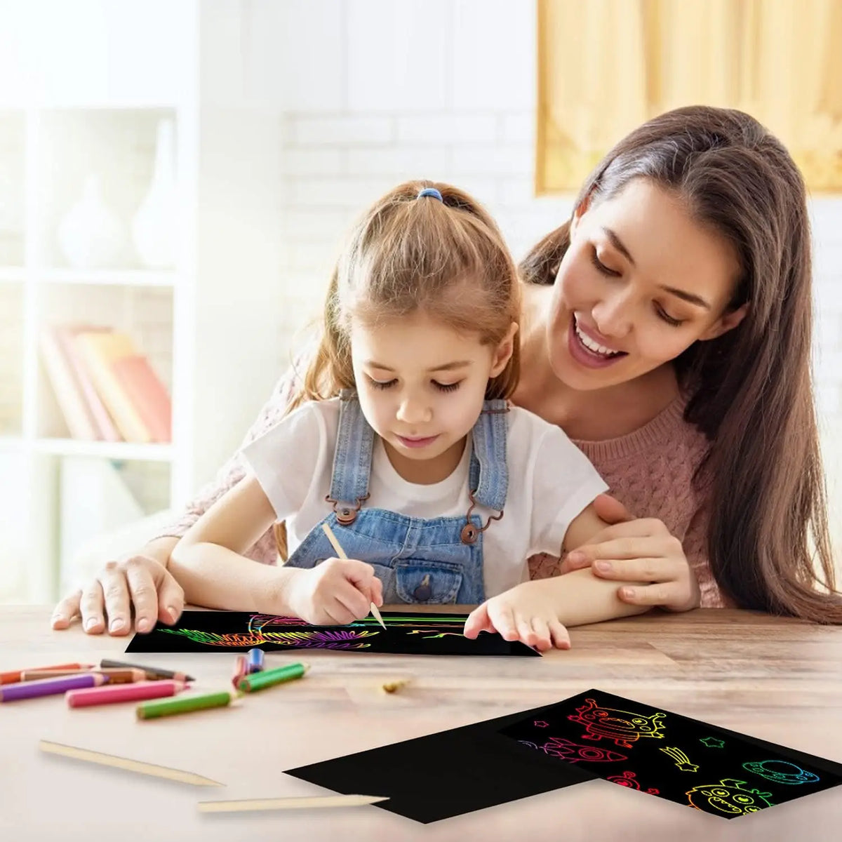 Premium Montessori Scratch Painting Note Scratch Art Paper - Ages 3+