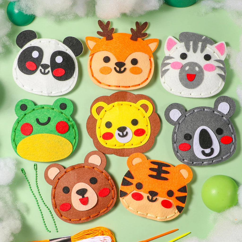 Premium Forest Animal Sewing Craft Kit - DIY Felt Pendant Set for Kids, Ages 6+