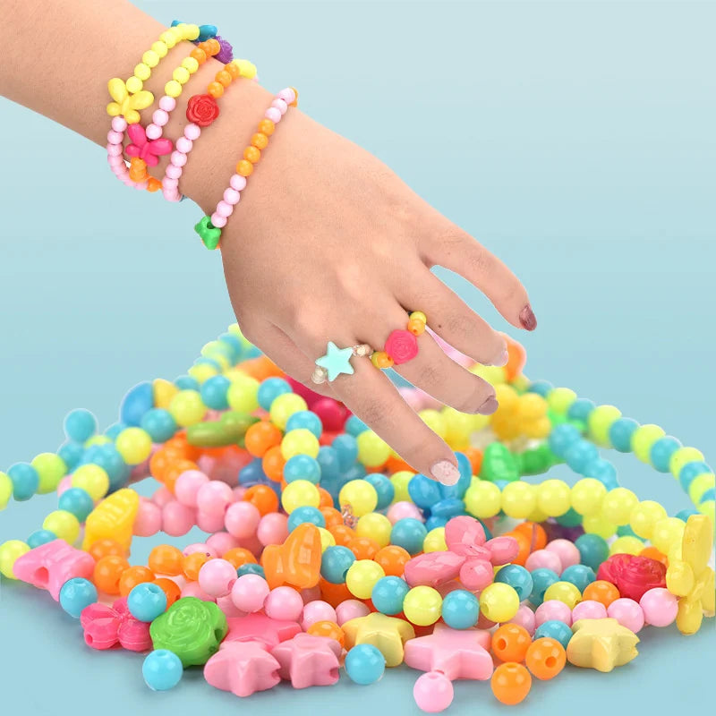 Premium DIY Pop Beads Bracelet Making Kit - Kids Craft Set, Ages 3+, Animal Them