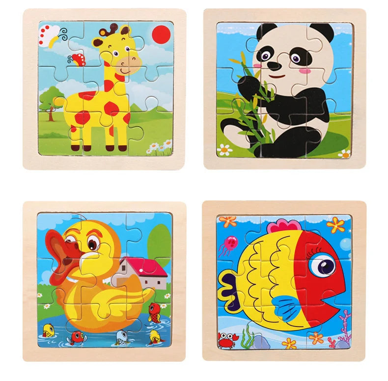 Wooden Dinosaur & Vehicle 3D Puzzle Set for Kids