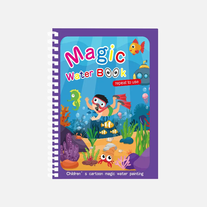 Premium Magic Water Drawing Book Children's Montessori Reusable Coloring Book, S