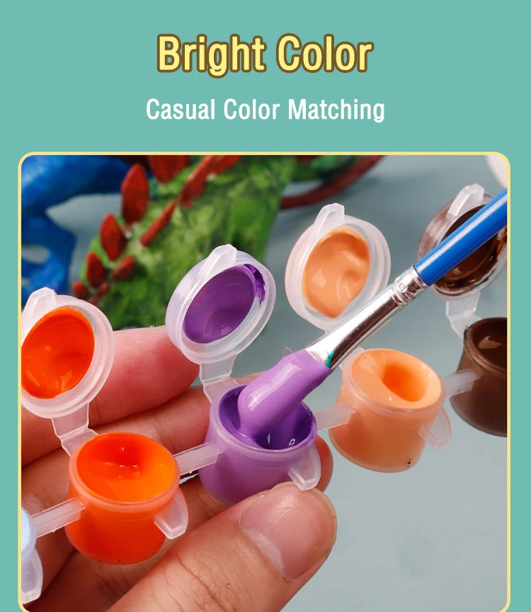 Premium 6/8Pcs DIY Painted Graffiti Dinosaur White Embryo Animals Model Children