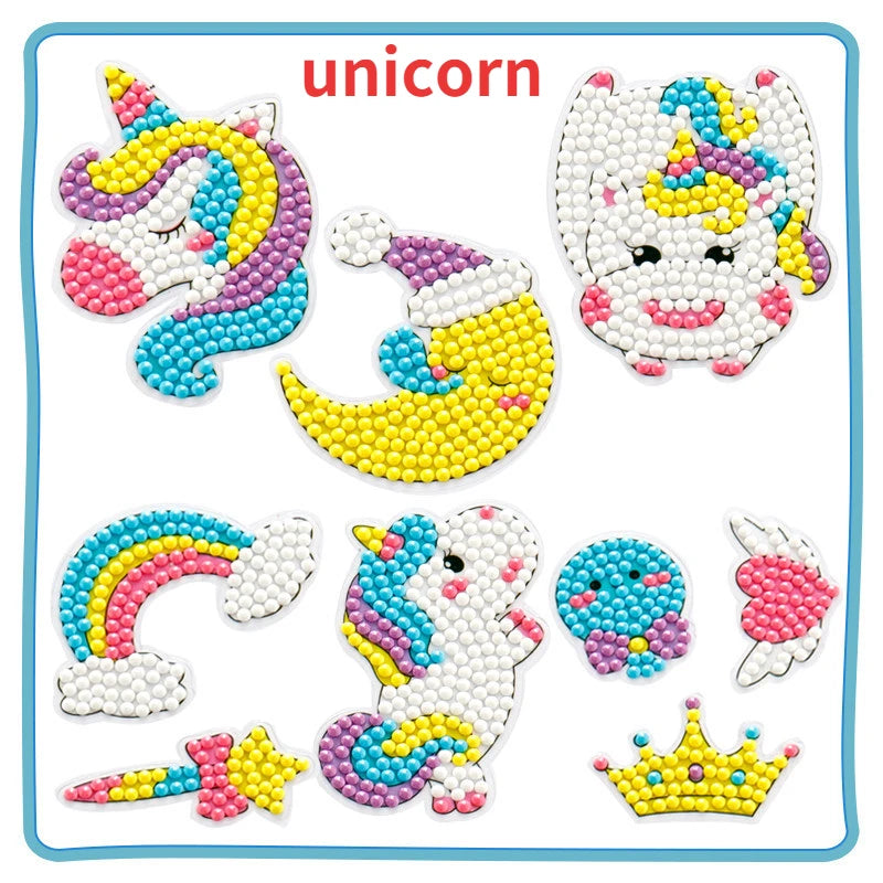 Premium Child Diamond DIY Painting Sticker Set Toys Colorful Cartoon Sticker Han