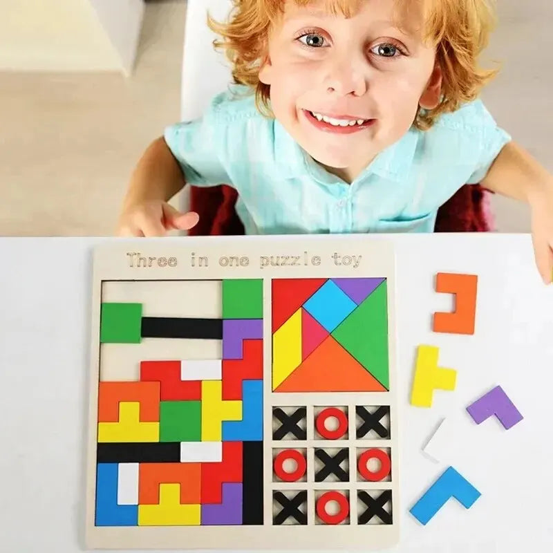 Premium 3 In 1 Wooden Puzzles Color Cognitive Sorting Mathematical Calculation