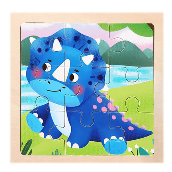Wooden Dinosaur & Vehicle 3D Puzzle Set for Kids