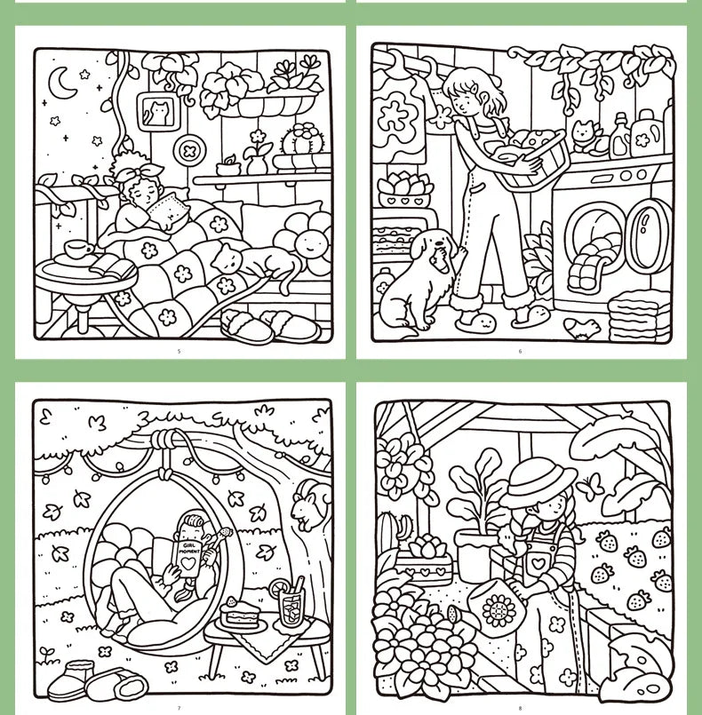 Premium Cozy Friends Coloring Book for Kids - Cute & Comfy Art Pages, Ages 6+