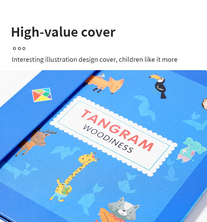 Premium Magnetic Wooden Tangram Block Puzzle Game for Kids - Montessori Educatio