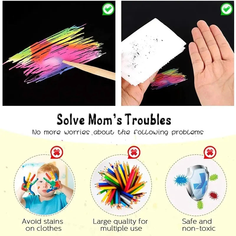 Holographic Rainbow Scratch Paper Art Mini Notes Cards Bulk Party Favor Art