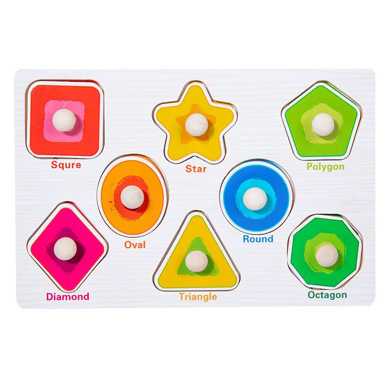 Montessori Wooden Puzzle Board for Toddlers (2–3 Years)