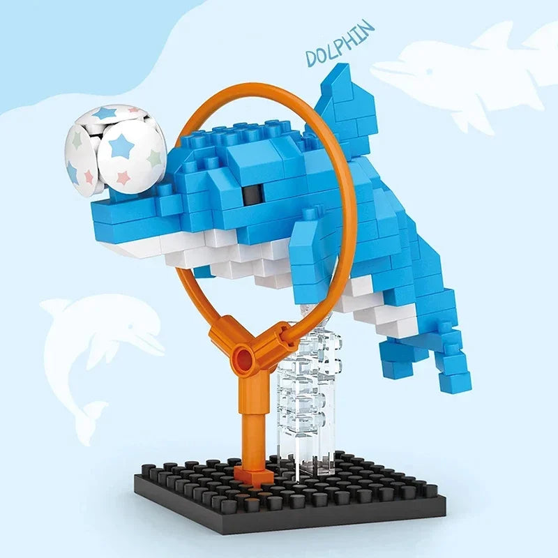 Premium Cute Animal Building Blocks DIY Cartoon Puppy Pet Cat Assembling Bricks