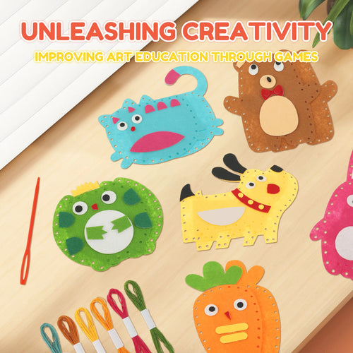 Kids Felt Animal Sewing Kit (6 PCS) Beginner Craft Set