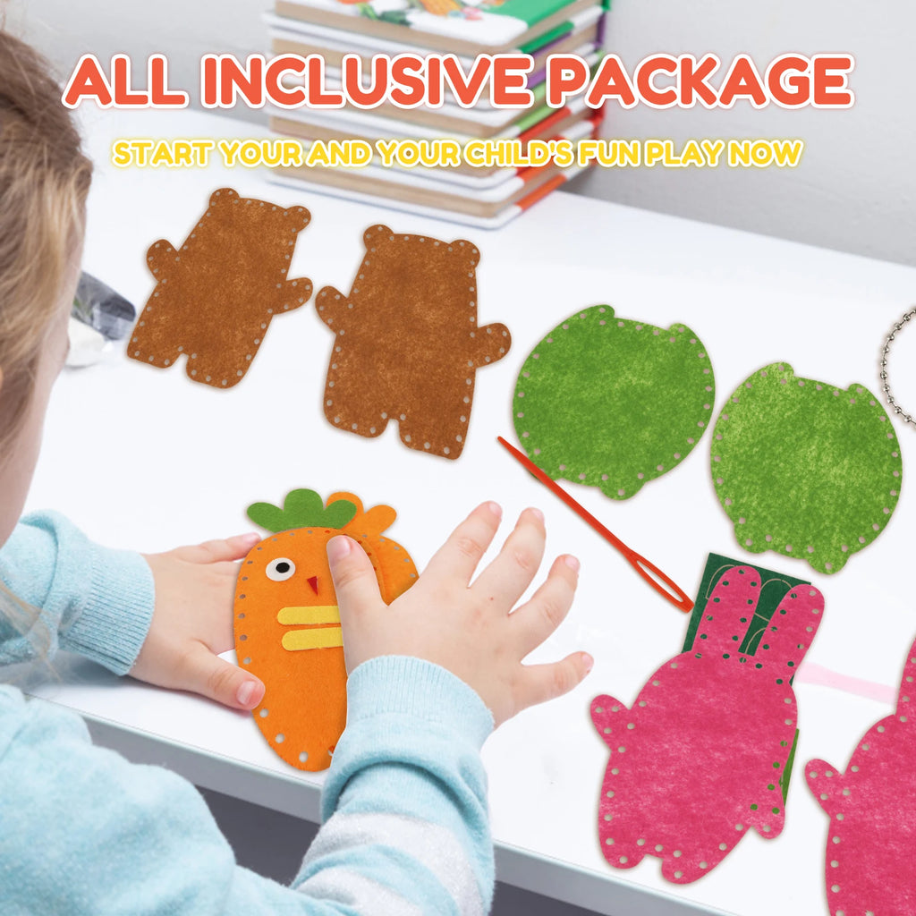 Kids Felt Animal Sewing Kit (6 PCS) Beginner Craft Set