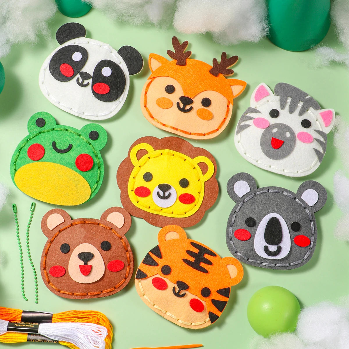 Premium Forest Animal Sewing Craft Kit - DIY Felt Pendant Set for Kids, Ages 6+