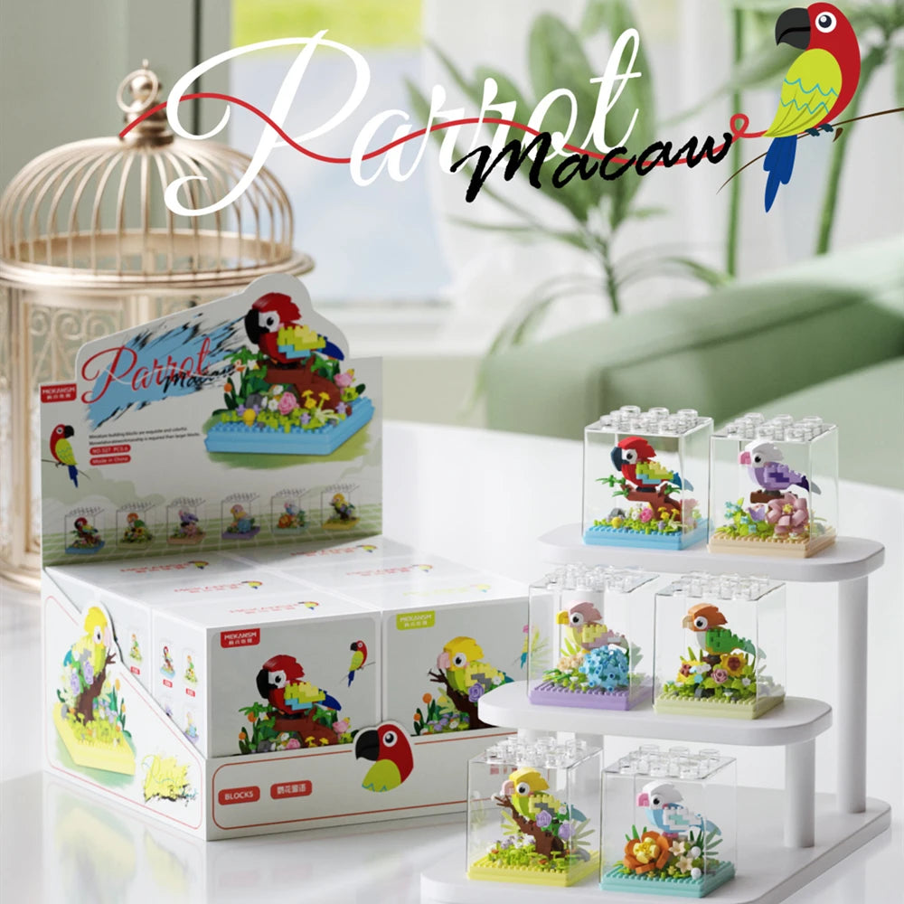 Premium Parrot Bird Small Blocks Building Creative Educational Building Toys For