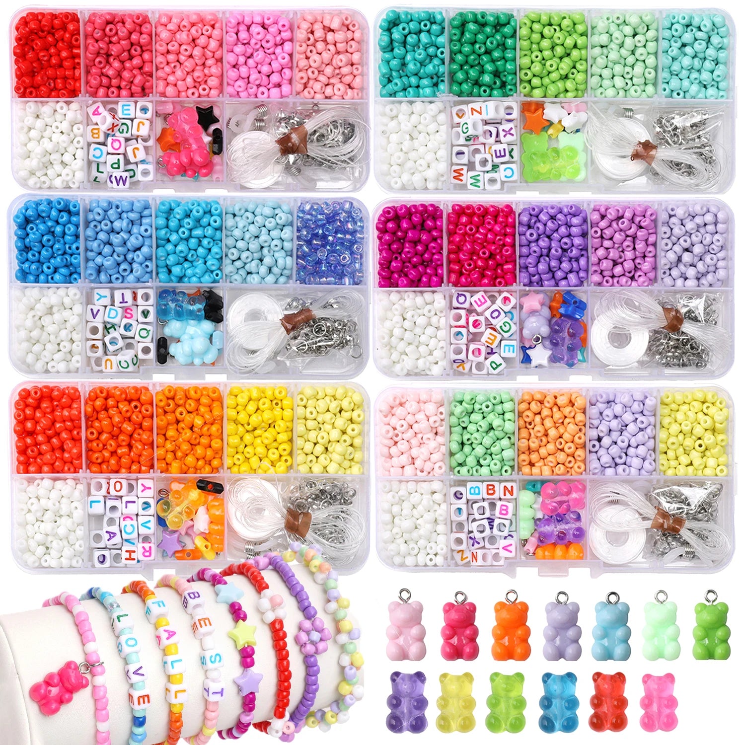 DIY Beaded Jewelry Kit | Glass Beads & Charms Set