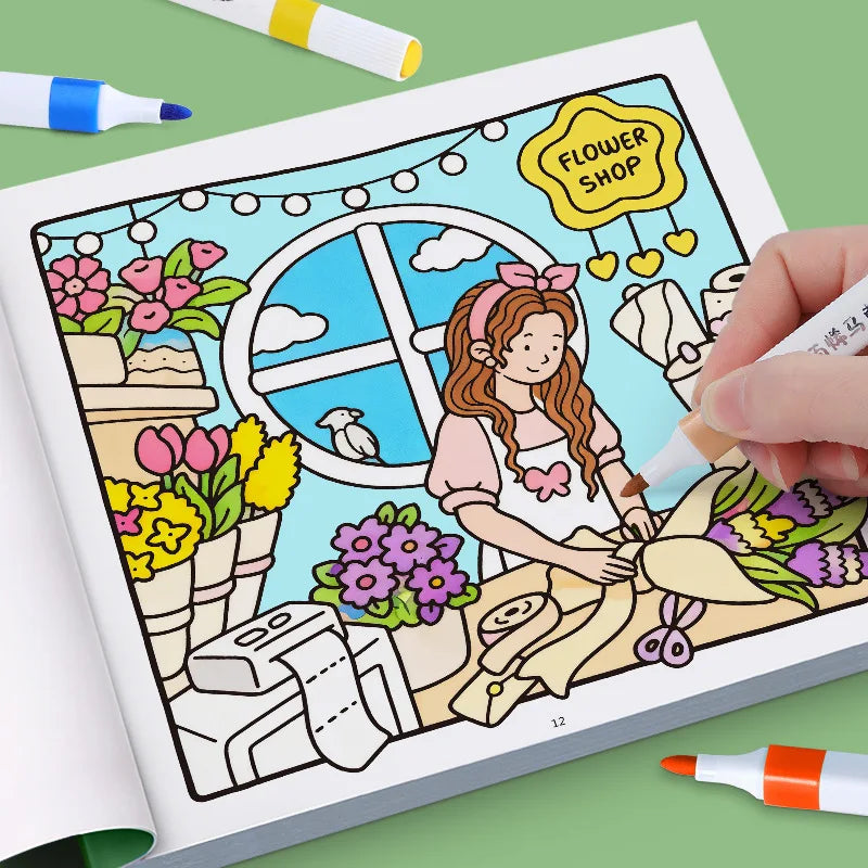 Premium Cozy Friends Coloring Book for Kids - Cute & Comfy Art Pages, Ages 6+