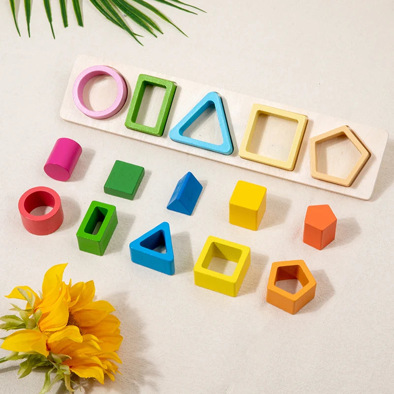 Geometric Shape Cognition Puzzle Board (Wooden Montessori)
