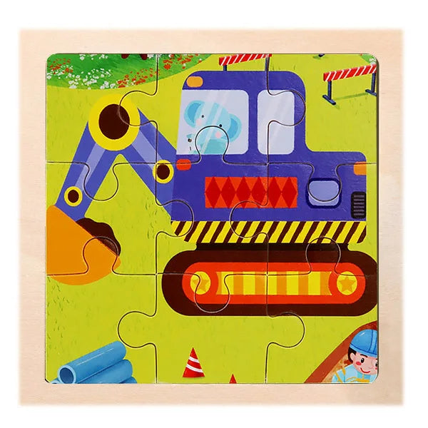Wooden Dinosaur & Vehicle 3D Puzzle Set for Kids