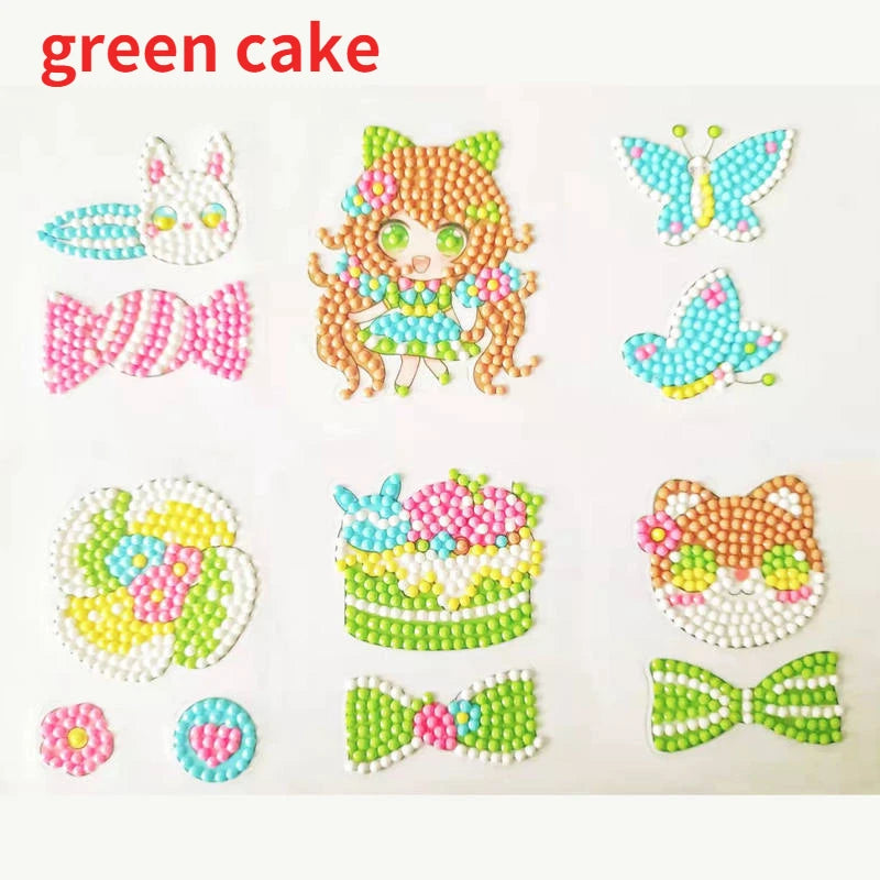 Premium Child Diamond DIY Painting Sticker Set Toys Colorful Cartoon Sticker Han