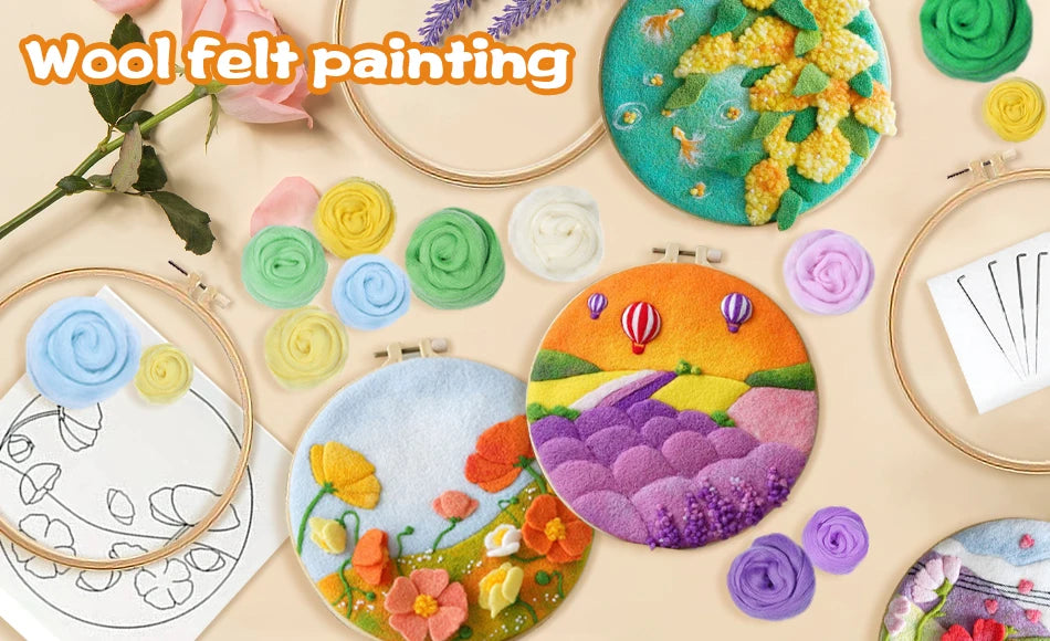 Needle Felting Painting Kit for Beginners (Bird & Tree)