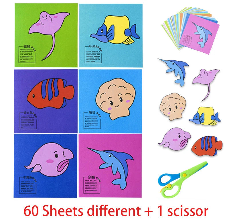 Premium 49-91pcs Learn Scissor Skills Cut Paper Craft Toys Safety Scissors Presc