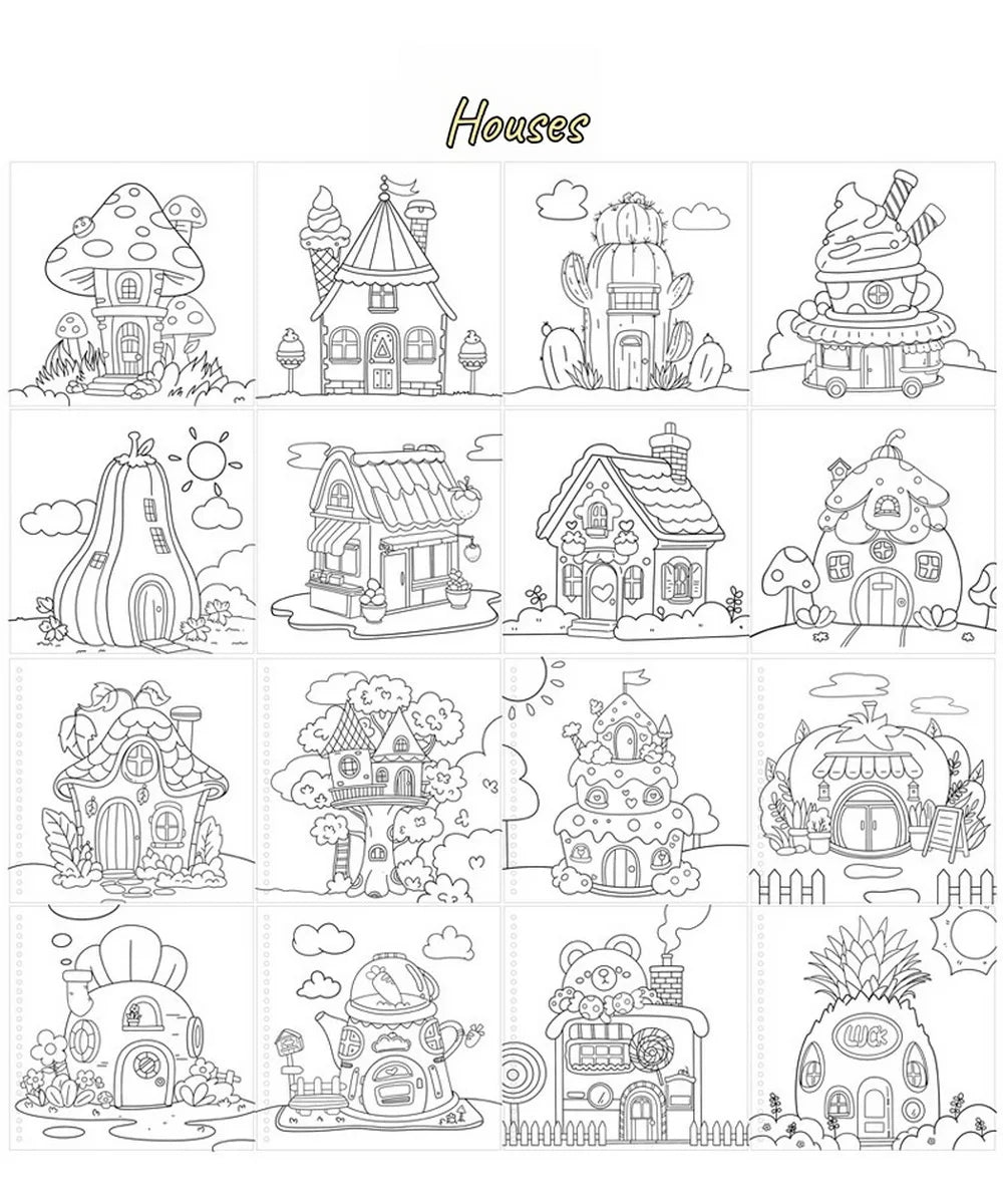 Premium Erasable Cartoon Coloring Book with 6 Pens (Kids)