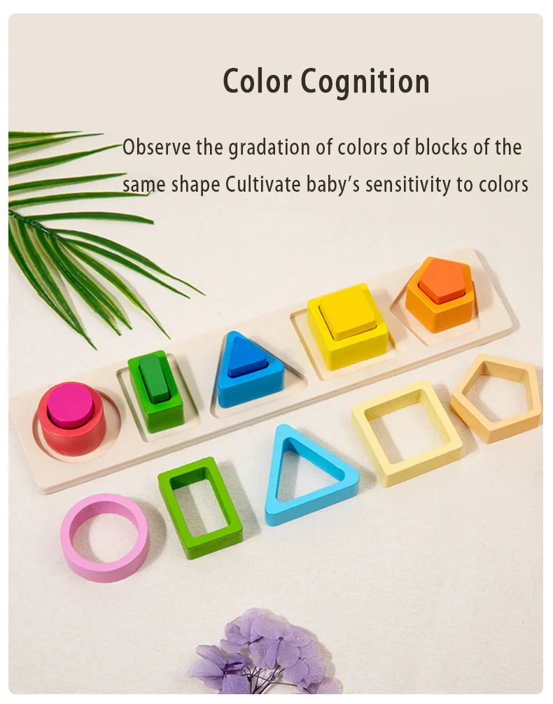 Geometric Shape Cognition Puzzle Board (Wooden Montessori)