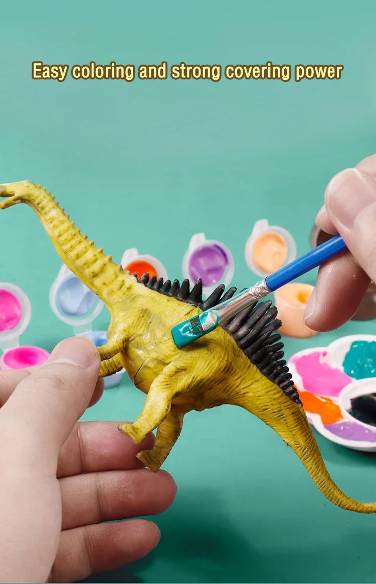 Premium 6/8Pcs DIY Painted Graffiti Dinosaur White Embryo Animals Model Children