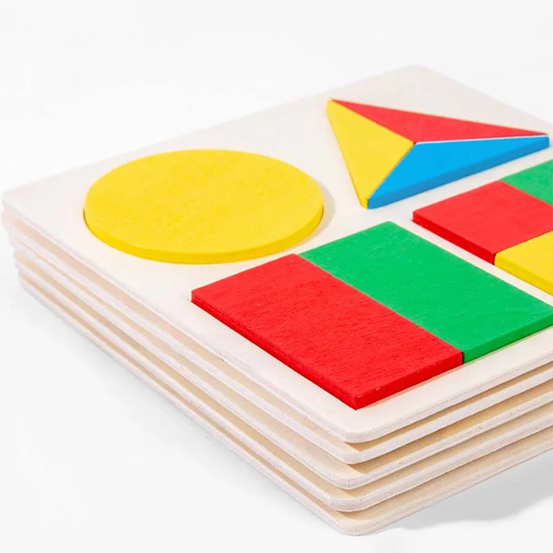 Wooden Montessori Shape Matching Puzzle Board for Kids