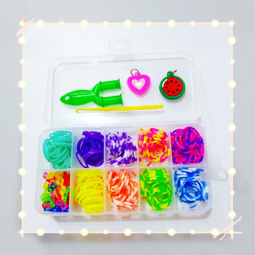 Premium Rainbow Loom Bands Bracelet Kit - DIY Weaving Craft Set, Ages 7+