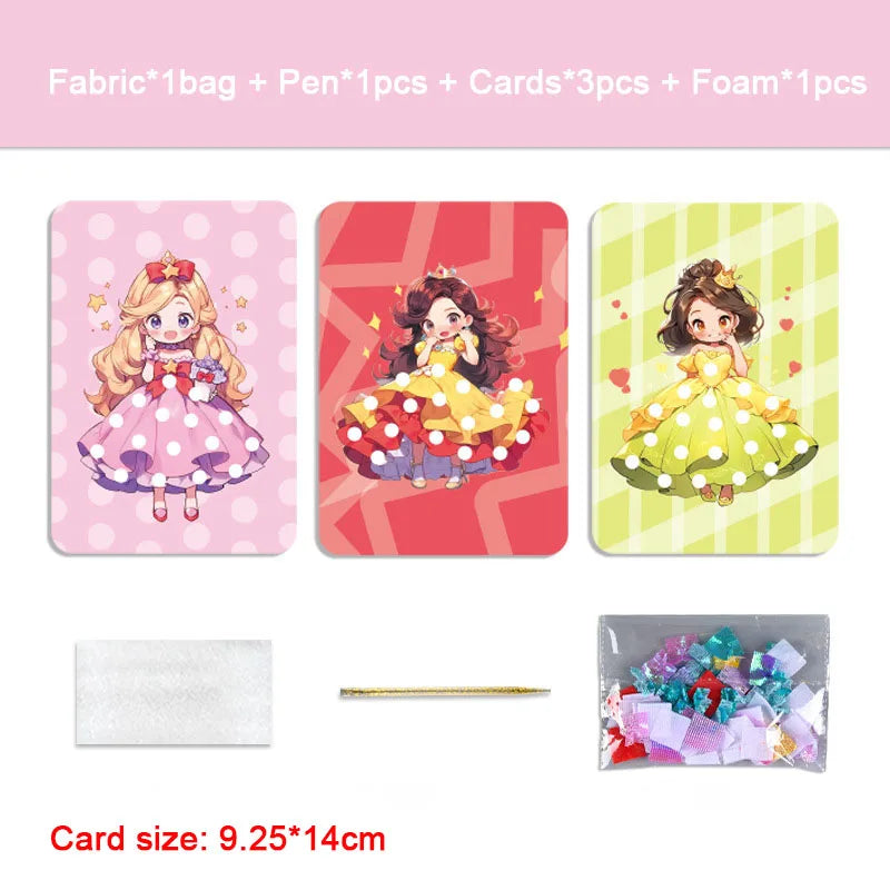 Premium Princess Poke Art Puzzle Board Set - DIY Craft Kit with Pens, Ages 3+