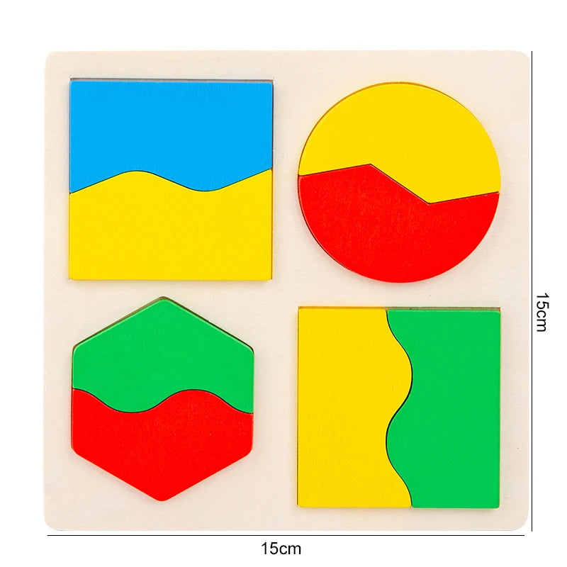 Wooden Montessori Shape Matching Puzzle Board for Kids