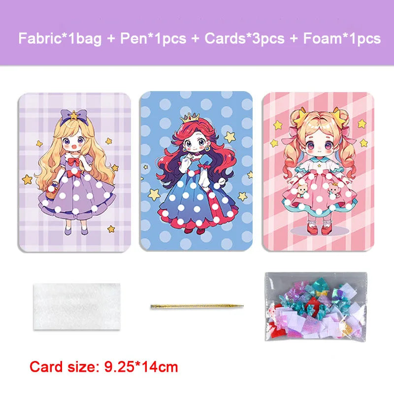 Premium Princess Poke Art Puzzle Board Set - DIY Craft Kit with Pens, Ages 3+