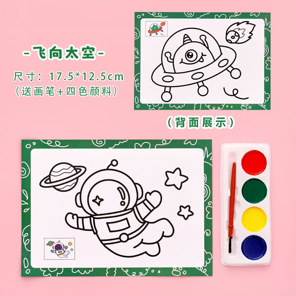 Premium Watercolor Painting Set for Kids Educational Coloring Kit with Brushes P