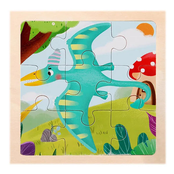 Wooden Dinosaur & Vehicle 3D Puzzle Set for Kids